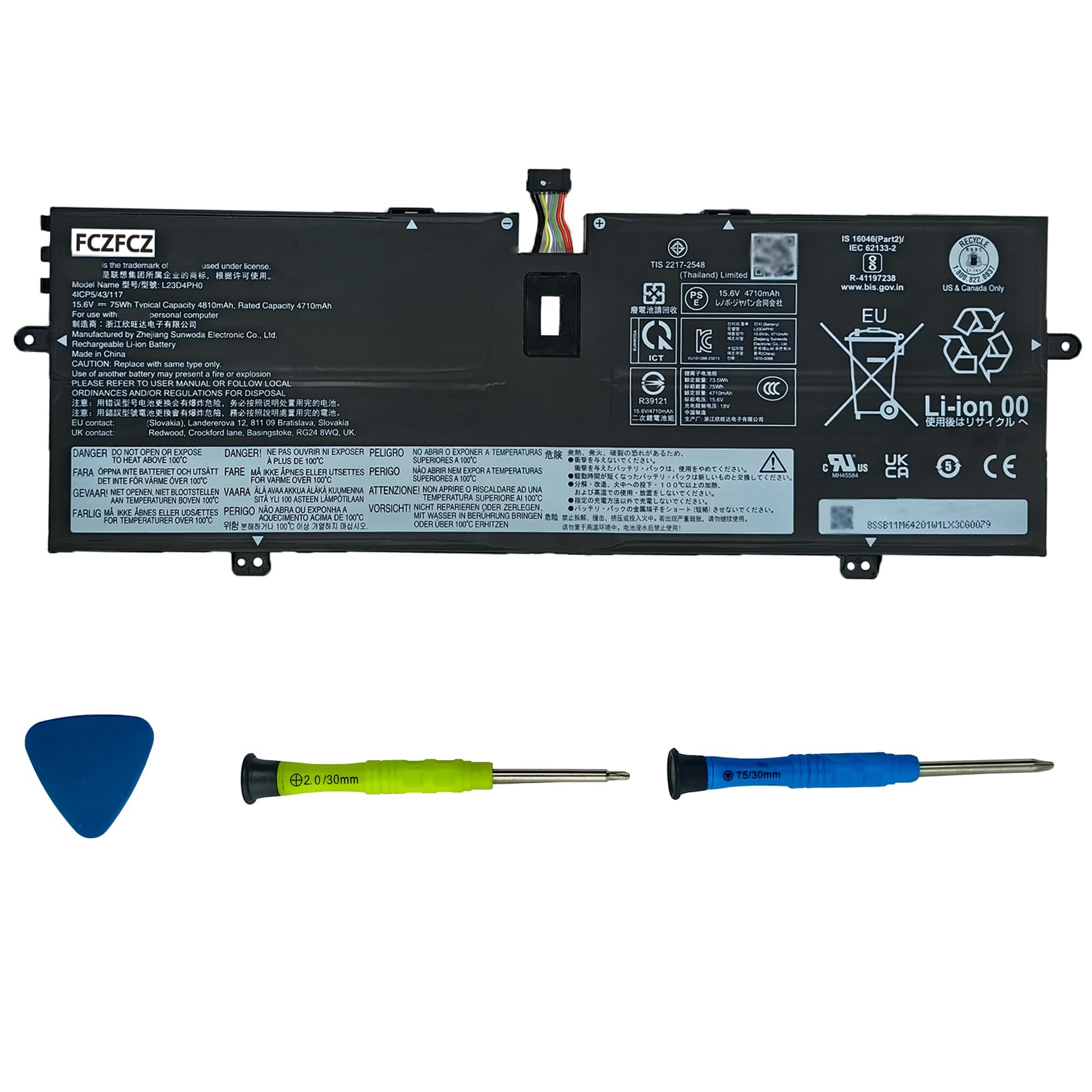 Amazon.com: FCZFCZ L23D4PH0 Laptop Battery 75Wh Replacement for